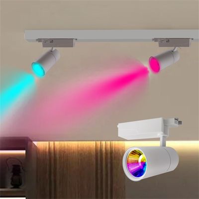 Surface Mount Magnetic Track Light 40W RGBW Black/White Aluminum Body