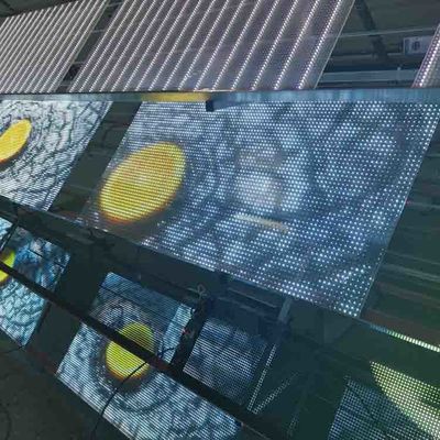 صفحه نمایش شفاف LED فروشگاه شیشه چسب دیوار داخلی انعطاف پذیر فیلم LED Screen