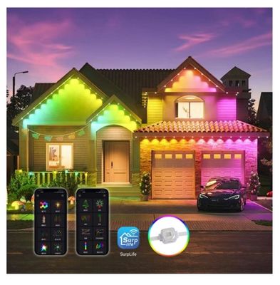 Decorative Waterproof Outdoor Smart Pixel Led Eaves Light RGB Controller Permanent Roof Lighting Point Light