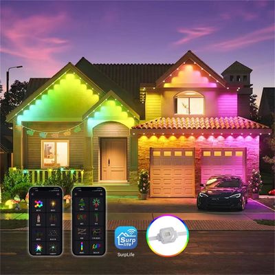 دکوراسیون کریسمس در فضای باز 160 LED RGBW SMD5050 چراغ های Eave با کنترل از راه دور