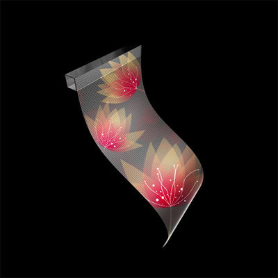 صفحه نمایش LED انعطاف پذیر شفاف P10 تمام رنگی، صفحه نمایش LED چسبی روی شیشه برای استفاده در فضای باز و داخلی