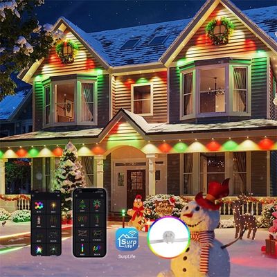 روشنایی LED هوشمند دائمی در فضای باز تعطیلات کریسمس وای فای RGB Led Eaves Light در فضای باز Pixel Point Light