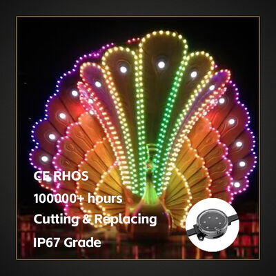 40mm IP67 منبع نور نقطه ای LED ضد آب Pixel Light کنترل هوشمند قابل برنامه ریزی RGB ساختمان نمای پل تزئین چشم انداز نورپردازی