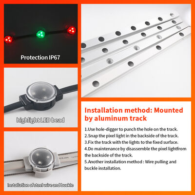 100mm 24V IP67 Waterproof LED Point Light with 180° Beam Angle and UV Resistant PC Material