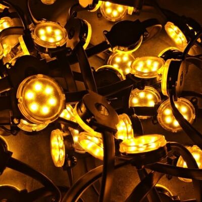 نور نقطه ای ال ای دی 50 میلی متری با حفاظت ضد آب IP67 DC24V قدرت و مواد کامپیوتر مناسب برای روشنایی تزئینی در فضای باز
