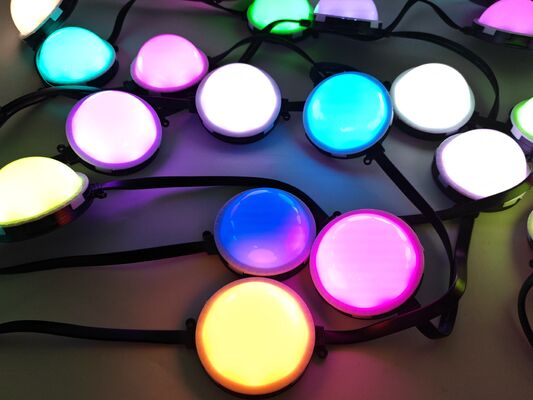 IP67 Waterproof  80mm RGB Controllable LED Pixel Point Light Bayer LED Beads German PC Material for Building Exterior Wall Lighting Projects