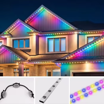 AC48V RGB LED Pixel Light Permanent Holiday Light 50mm IP67 Point Lamp With Aluminum Track